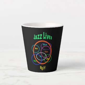 Jazz Music Lives Latte Mug