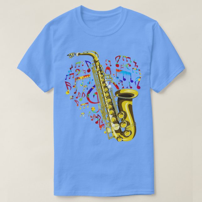 Jazz Music Love Saxophonist Musical Instrument Sax T-Shirt (Design Front)
