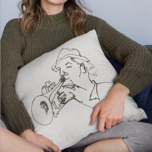Jazz music lover trumpet player throw pillow