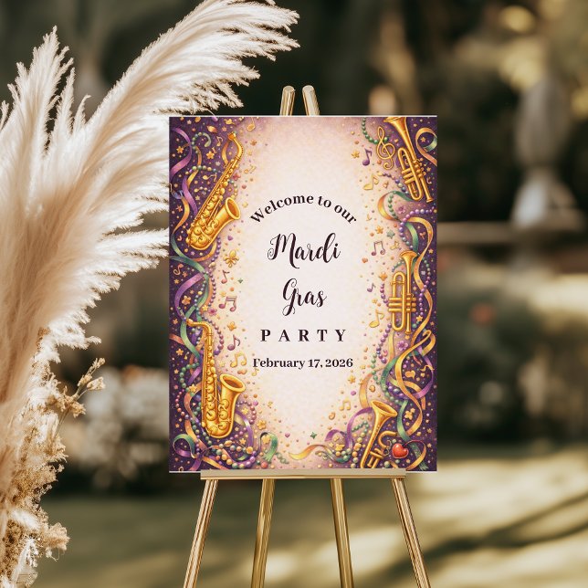 Jazz Music Mardi Gras Masquerade Foam Board (Creator Uploaded)