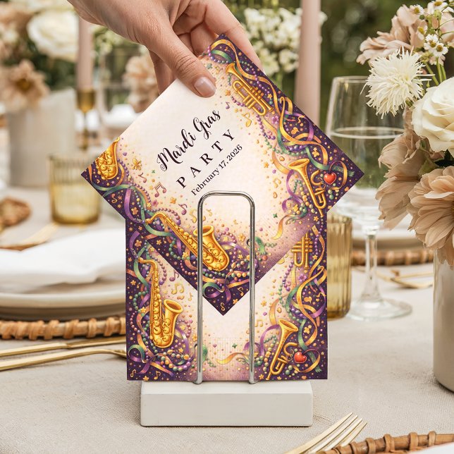 Jazz Music Mardi Gras Masquerade Napkins (Creator Uploaded)