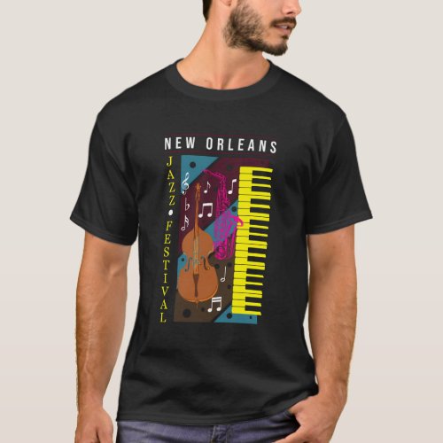 Jazz Music New Orleans Music Festival Musical T_Shirt