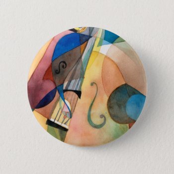 Jazz Music Painting "bassline" Pinback Button by marcoimage at Zazzle
