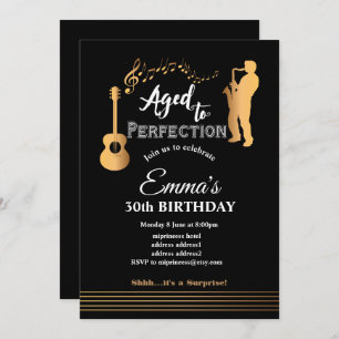 Jazz, Music party invitation, Aged to Perfection Invitation