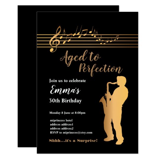 Jazz, Music party invitation, Aged to Perfection Invitation