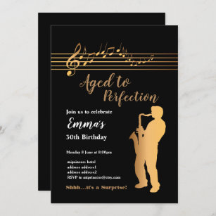 Jazz, Music party invitation, Aged to Perfection Invitation