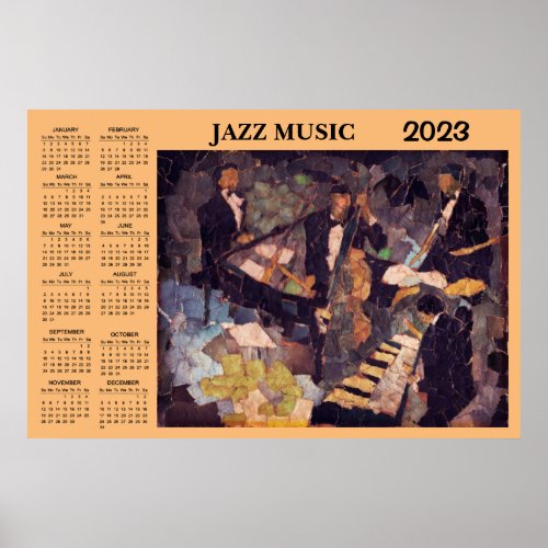 Jazz Music Quartet 2023 Calendar Poster