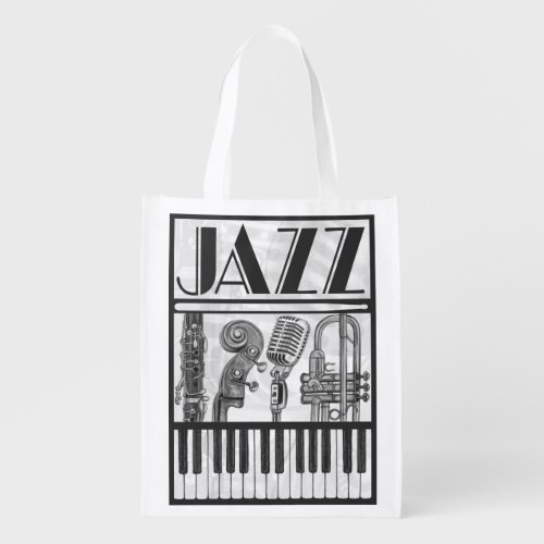 Jazz Music Reusable Grocery Bag