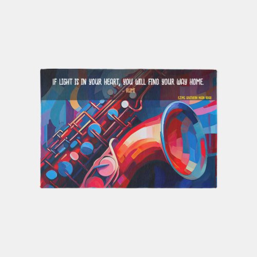 Jazz Music Saxophone Entry Rug Welcome Mat