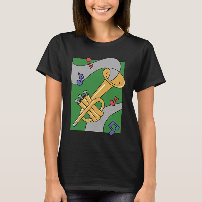 jazz music saxophone instrument notes T-Shirt (Front)