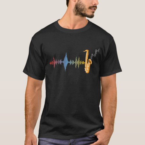 Jazz Music Saxophonist Soundwave Saxophone T_Shirt