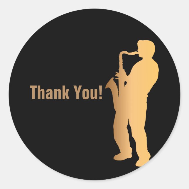 jazz music, thank you stickers (Front)