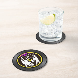 Jazz Music Vinyl Record Round Paper Coaster
