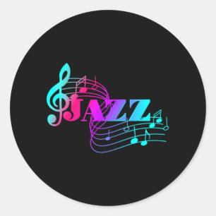 Jazz Musician colorfulheet Music Jazz Notes Classic Round Sticker