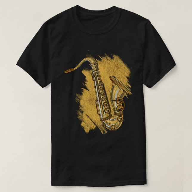 Jazz Musician Gift Musical Instrument Saxophone Pu T-Shirt (Design Front)