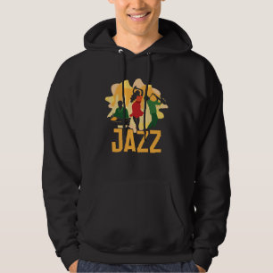 Jazz Musician Orchestra Saxophone Piano Trombone P Hoodie