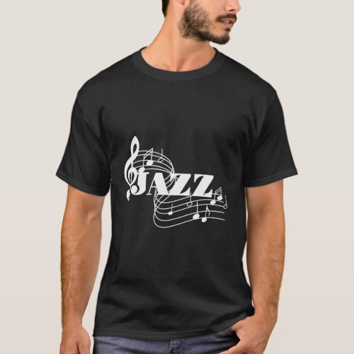 Jazz Musician Sheet Music Jazz Notes T_Shirt
