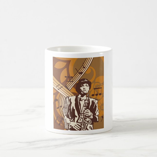 Jazz Musician with Saxophone Coffee Mug (Creator Uploaded)