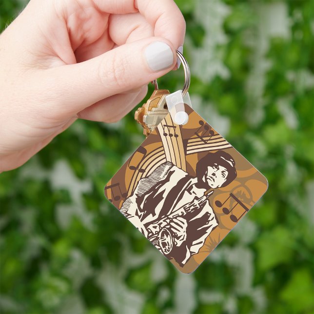 Jazz Musician with Saxophone Keychain (Creator Uploaded)