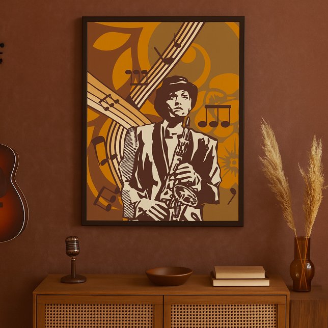 Jazz Musician with Saxophone Poster (Creator Uploaded)