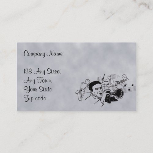 JAZZ musicians on gray background Business Card