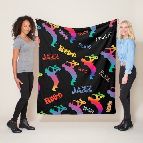 Jazz Musicians Retro Blues Music POP ART Fleece Blanket