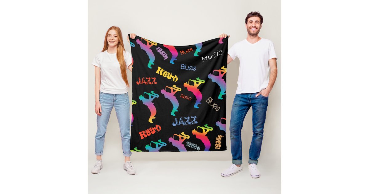 Jazz Musicians Retro Blues Music POP ART Fleece Blanket Zazzle