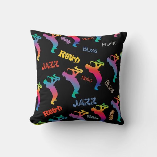 Jazz Musicians Retro Blues Music POP ART Throw Pillow