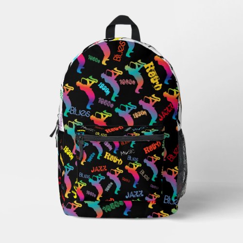 Jazz Musicians Retro Music Blues Party Birthday Printed Backpack