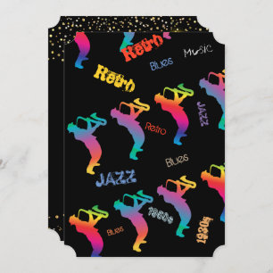 Jazz Musicians Retro Music Blues Party Electric Invitation