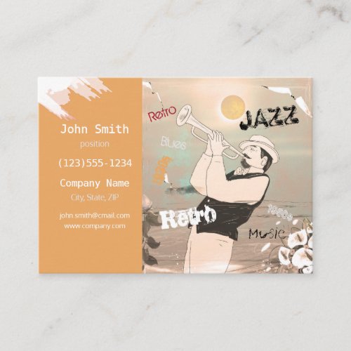 Jazz Musicians Retro Music Blues Party Vintage Business Card