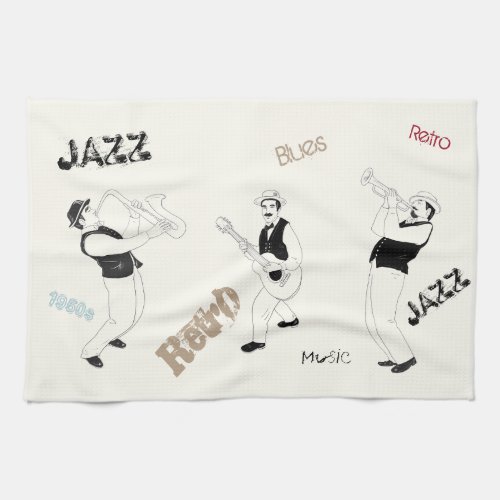 Jazz Musicians Retro Music Blues Vintage ART Paint Kitchen Towel