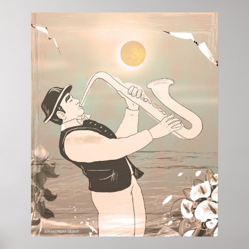Jazz Musicians Retro Music Blues Vintage ART Paint Poster