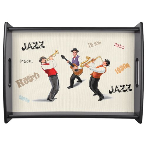 Jazz Musicians Retro Music Blues Vintage ART Paint Serving Tray