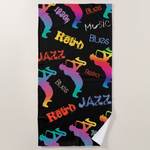 Jazz Musicians Retro Music POP ART Beach Towel