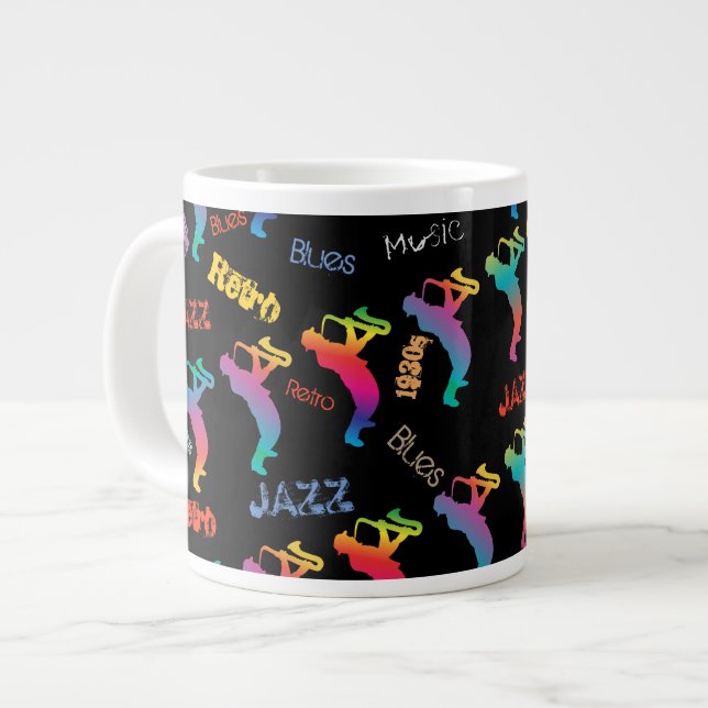 Jazz Musicians Retro Music POP ART Giant Coffee Mug (Front Left)
