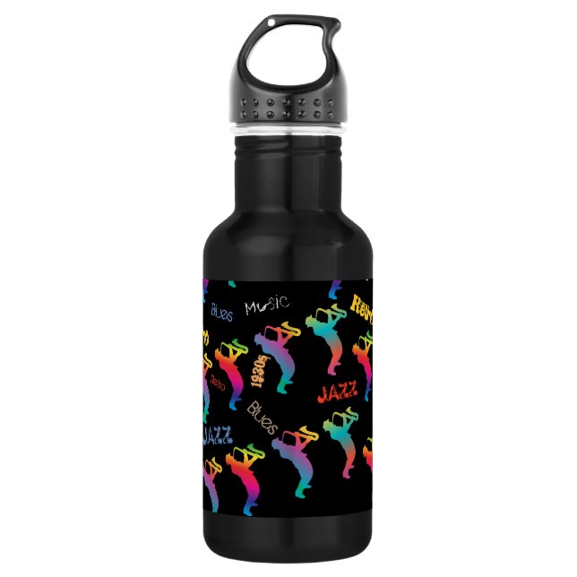 Jazz Musicians Retro Music POP ART Stainless Steel Water Bottle (Front)