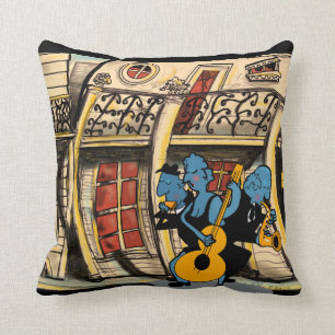 JAZZ NEW ORLEANS STYLE by Slipperywindow Throw Pillow
