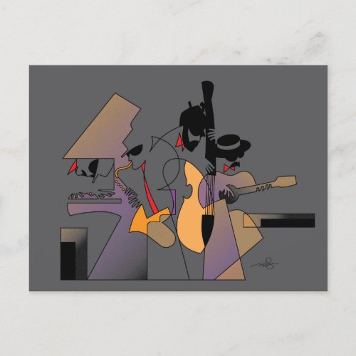 Jazz & Nightshades Abstract Art Postcard