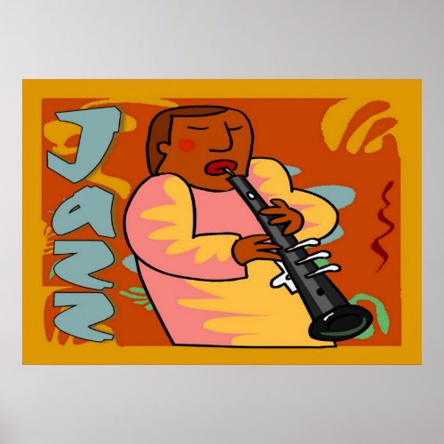 Jazz Oboe Player Poster