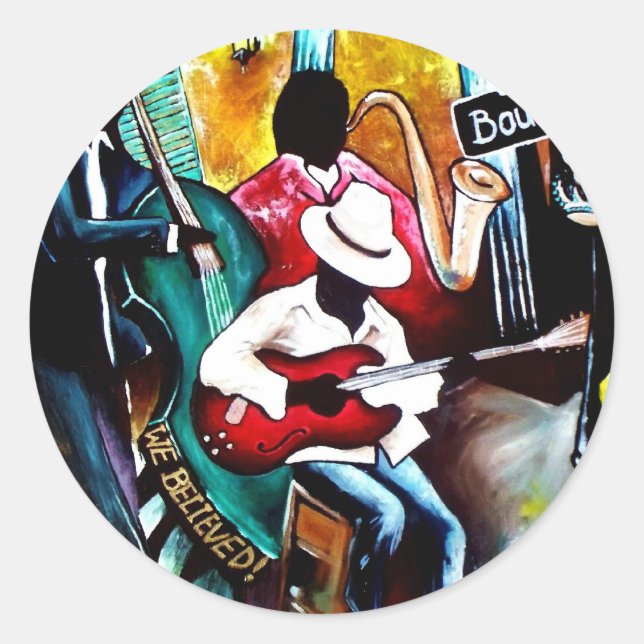Jazz on Bourbon St..jpg Classic Round Sticker (Front)