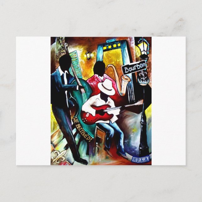 Jazz on Bourbon St..jpg Postcard (Front)
