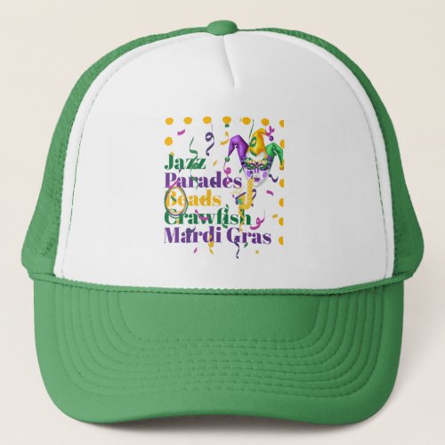 Jazzparadescrawfish Mardi gras  Trucker Hat