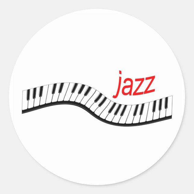 Jazz Piano Classic Round Sticker (Front)