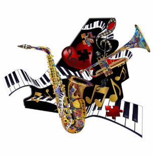Jazz Piano Saxophone Trumpet Art Sculpture