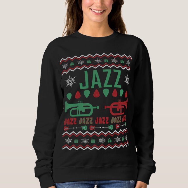 Jazz Player Ugly Christmas Sweater (Front)