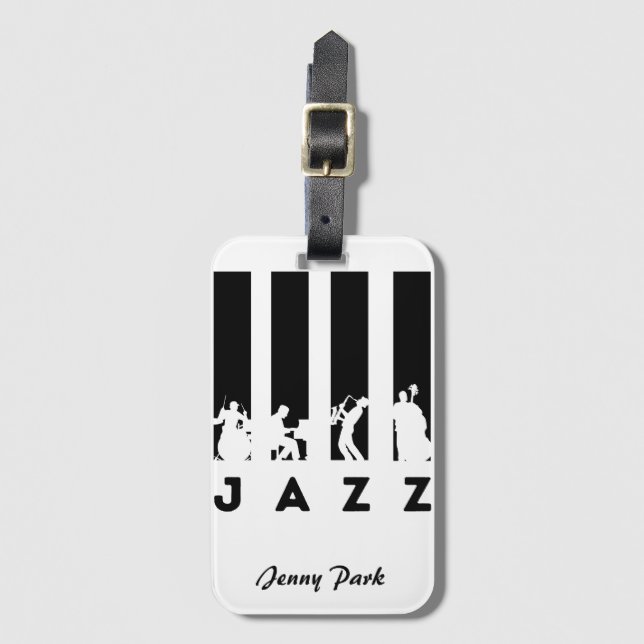 Jazz players personalized luggage tag (Front Vertical)