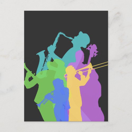 Jazz players postcard