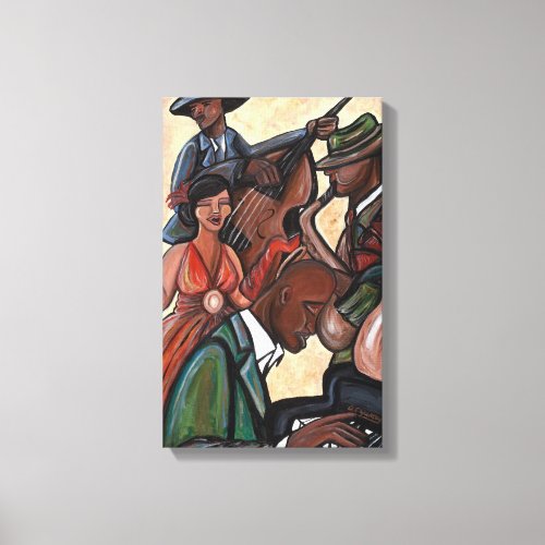 Jazz Quartet Stretched Canvas Print