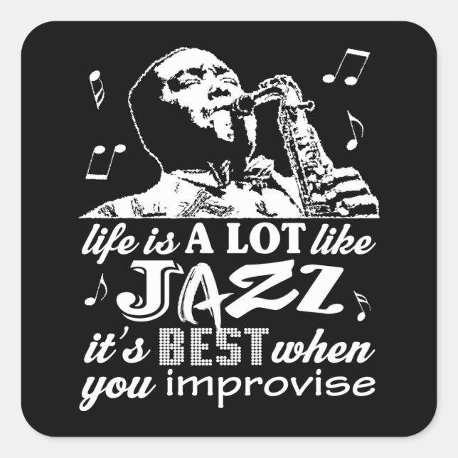 Jazz  Quotes - Music Stickers (Front)